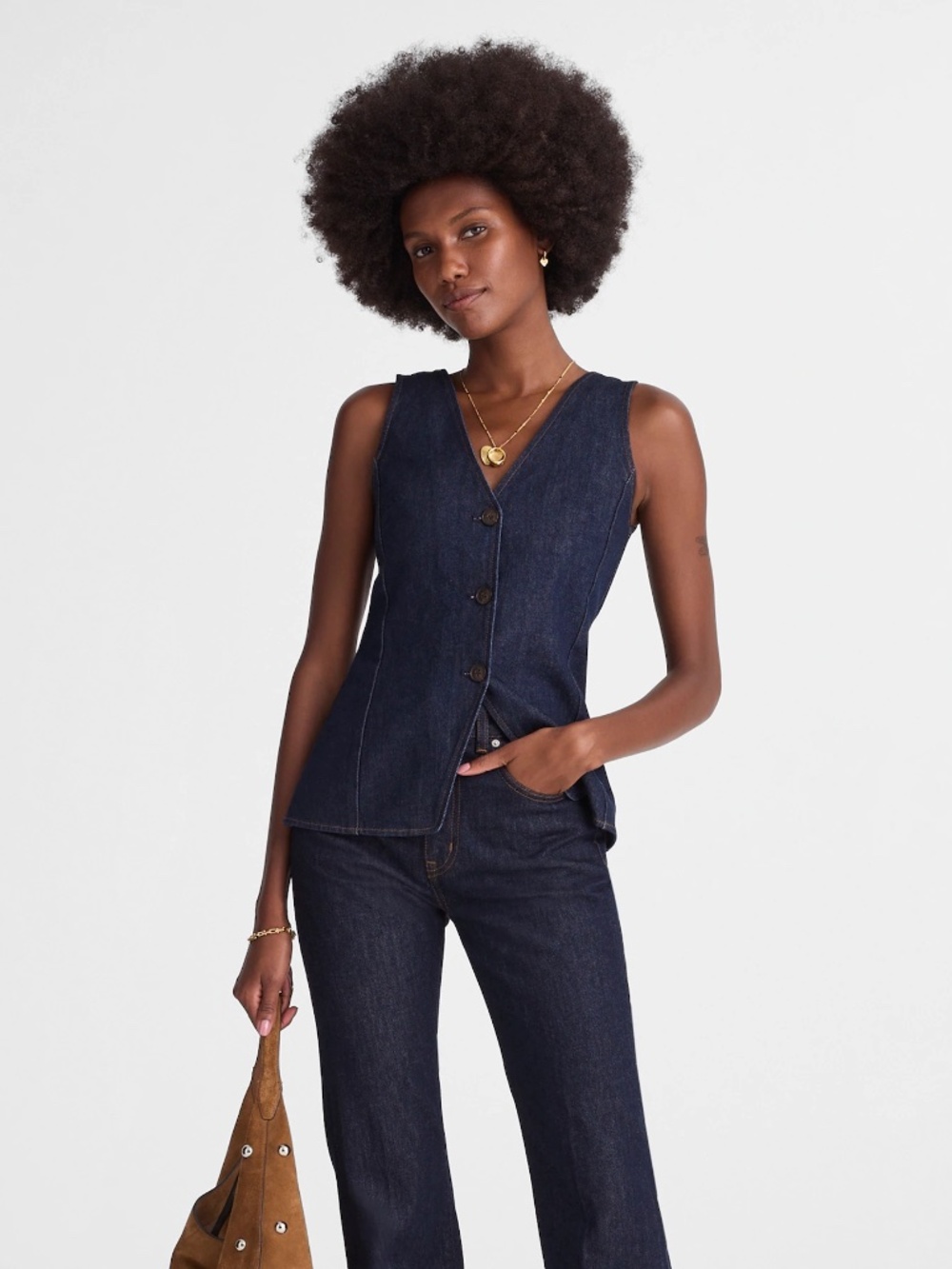 Madewell Denim Cutaway Vest Size 6